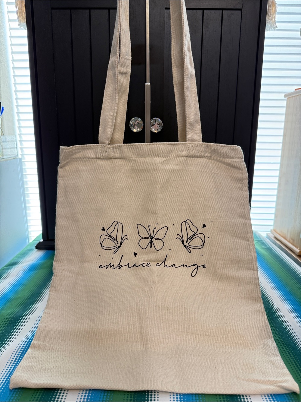 Embrace Change Canvas Tote Bag - Natural